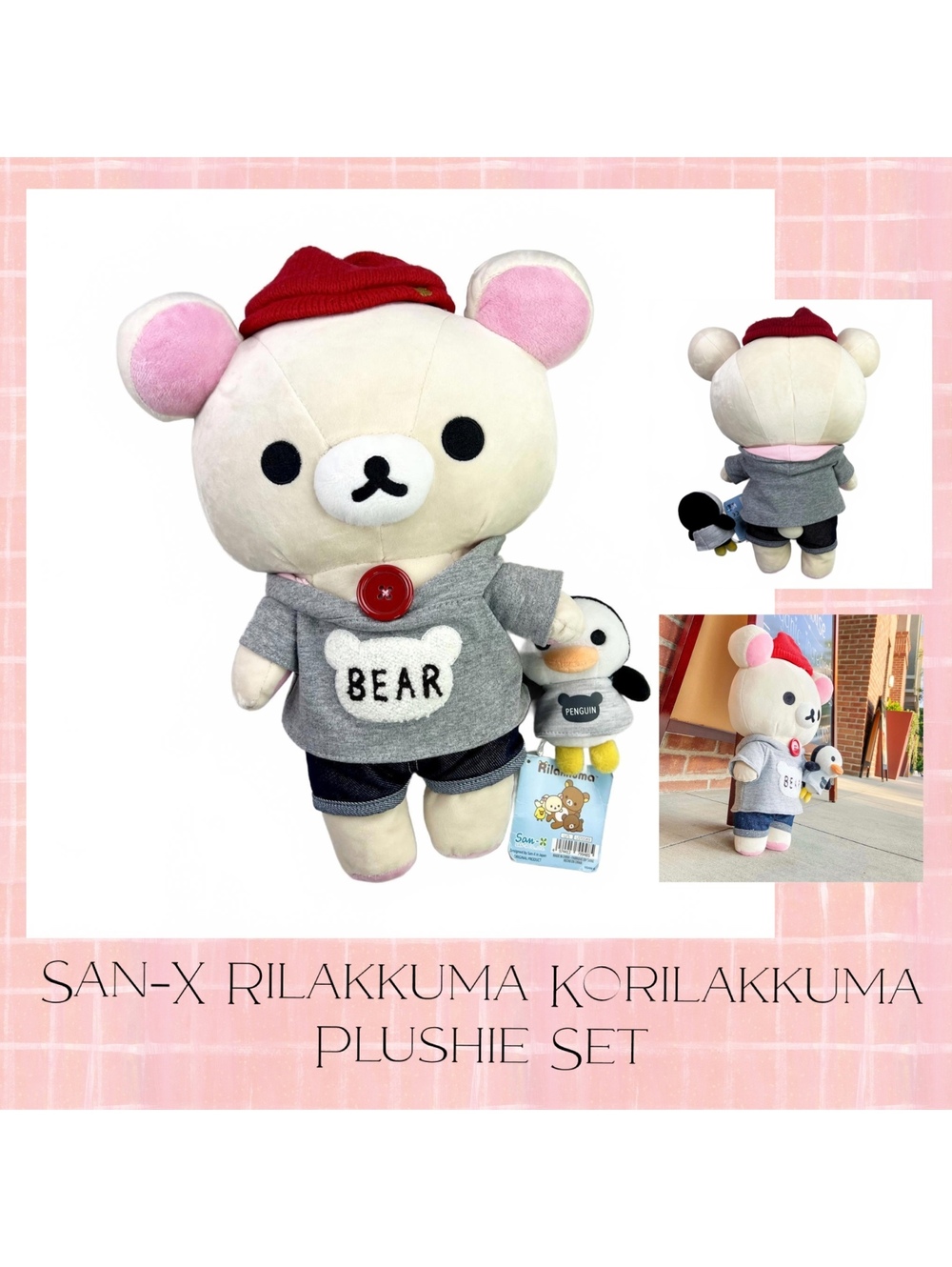 Rilakkuma Korilakkuma San-X Original Always Series Plush Bear and Penguin Set